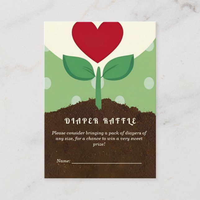 Tarjeta De Recepción Un pequeño brote está en el camino de Diaper Raffl (Anverso)