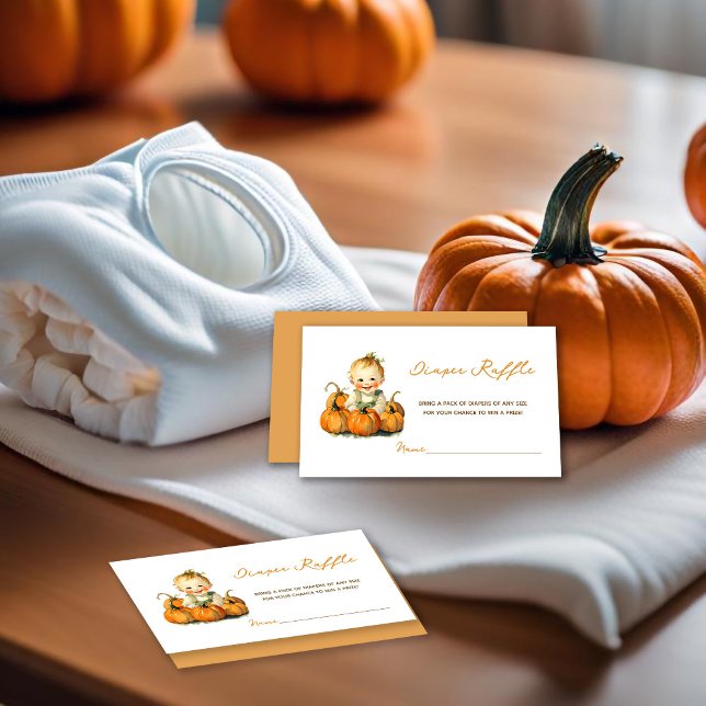 Tarjeta De Recepción Un pequeño calabaza Baby Shower Boy Diaper Raffle (Subido por el creador)