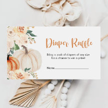 Un pequeño calabaza Baby Shower Diaper Raffles Ent