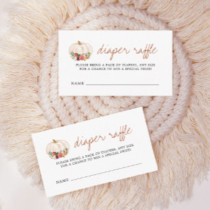 Tarjeta De Recepción Un pequeño calabaza Baby Shower Diaper Raffles Ent