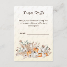 Tarjeta De Recepción Un pequeño calabaza Boho Baby Shower Diaper Raffle