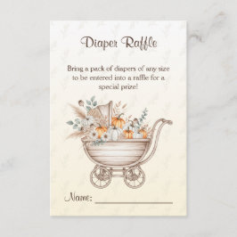 Tarjeta De Recepción Un pequeño calabaza Boho Baby Shower Diaper Raffle