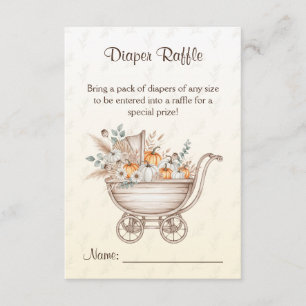 Tarjeta De Recepción Un pequeño calabaza Boho Baby Shower Diaper Raffle