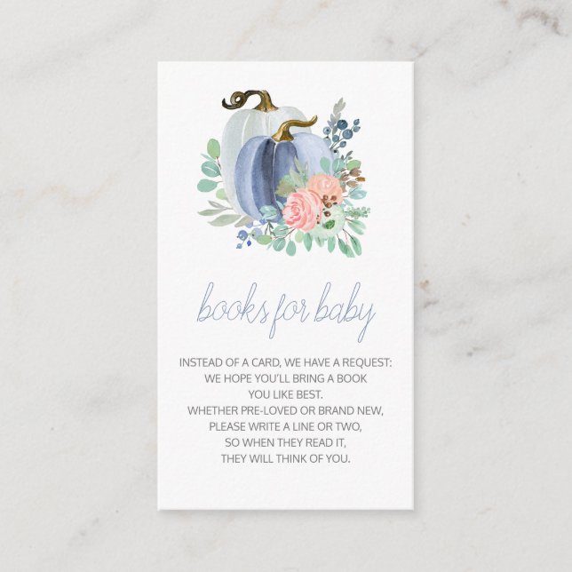 Tarjeta De Recepción Un pequeño calabaza cae de los libros de Baby Show (Anverso)