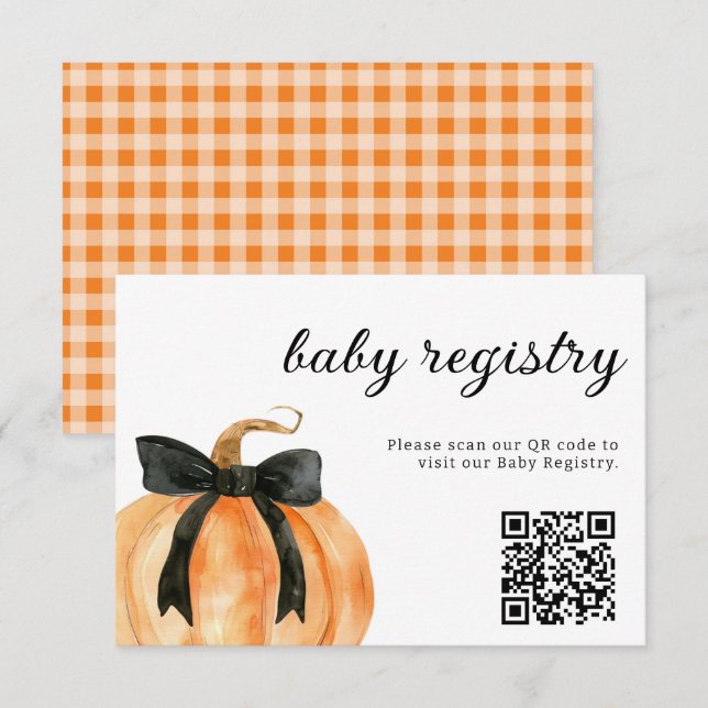 Tarjeta De Recepción Un pequeño calabaza casi está aquí Baby Shower (Anverso / Reverso)