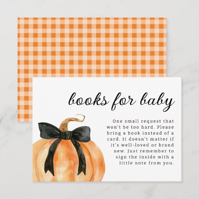 Tarjeta De Recepción Un pequeño calabaza casi está aquí Baby Shower (Anverso / Reverso)
