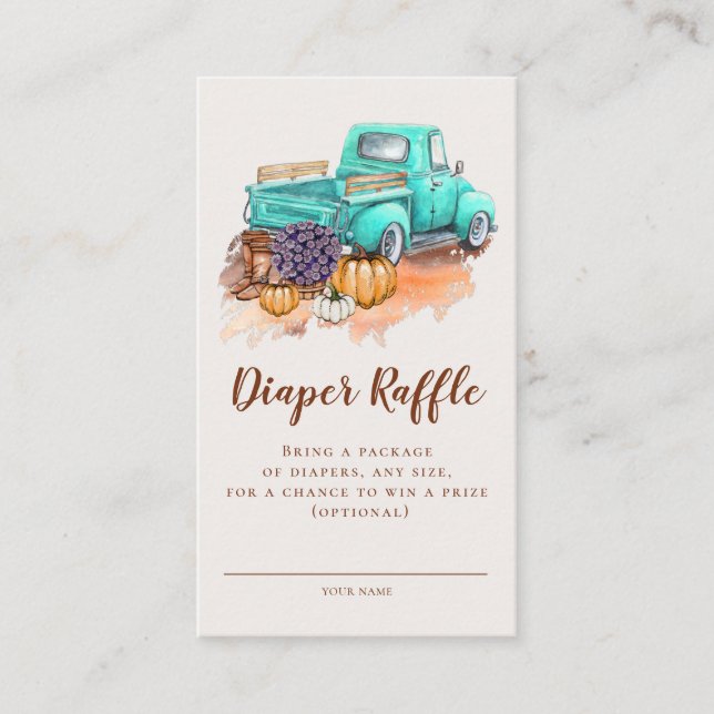 Tarjeta De Recepción Un pequeño camión de la calabaza Rustic Fall Farm (Anverso)