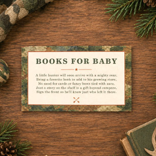 Tarjeta De Recepción Un pequeño cazador está en camino Libros de camufl