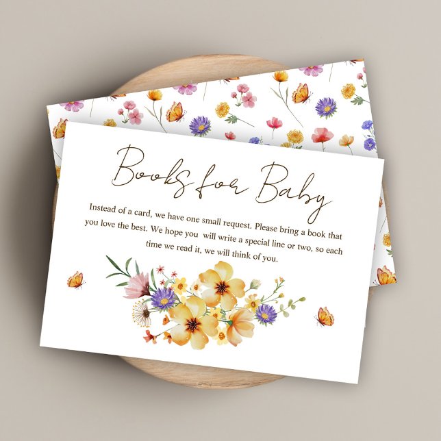 Tarjeta De Recepción Un pequeño Chica de flores silvestres Baby Shower (A Little Wildflower Floral Girl Baby Shower Enclosure Card)