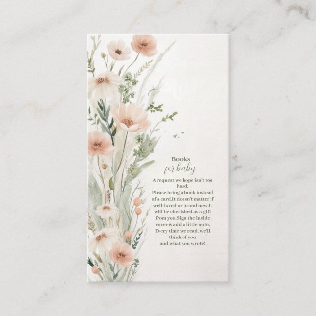 Tarjeta De Recepción Un pequeño Chica de flores silvestres para bebé (Anverso)