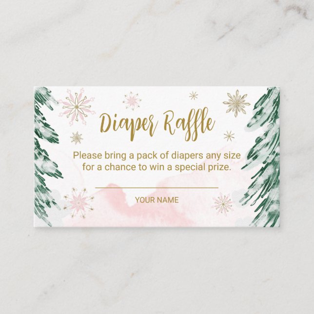 Tarjeta De Recepción Un pequeño copo de nieve Baby Diaper Raffle (Anverso)