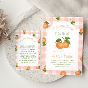 Tarjeta De Recepción Un pequeño corte citrus rosa libros para bebé tarj