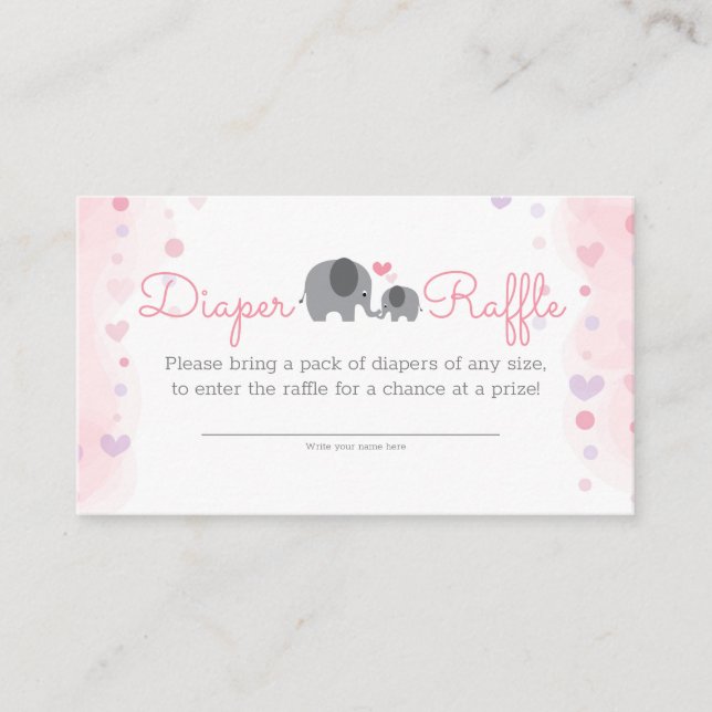 Tarjeta De Recepción Un pequeño elefante de cacahuete Chica ducha Diape (Anverso)