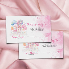 Tarjeta De Recepción Un pequeño encanto Diaper Raffle Baby Shower
