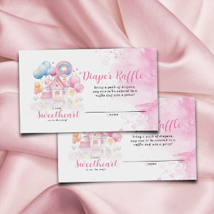 Tarjeta De Recepción Un pequeño encanto Diaper Raffle Baby Shower