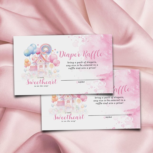 Tarjeta De Recepción Un pequeño encanto Diaper Raffle Baby Shower (Subido por el creador)