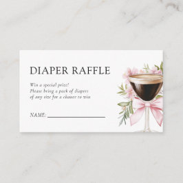 Tarjeta De Recepción Un pequeño espresso Baby Shower Diaper Raffle