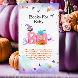 Tarjeta De Recepción Un pequeño fantasma de libros, Owl Halloween Baby 