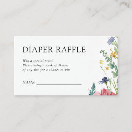 Tarjeta De Recepción Un pequeño flor silvestre Baby Shower Diaper Raffl