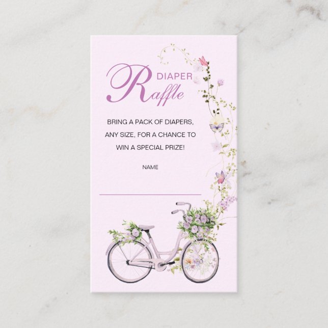 Tarjeta De Recepción Un pequeño flor silvestre Baby Shower Diaper Raffl (Anverso)