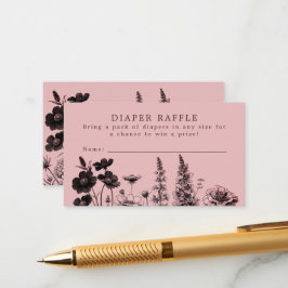 Tarjeta De Recepción Un pequeño flor silvestre Baby Shower Diaper Raffl