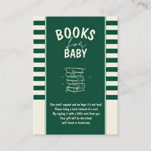 Tarjeta De Recepción Un pequeño frijol está preparando libros para bebé