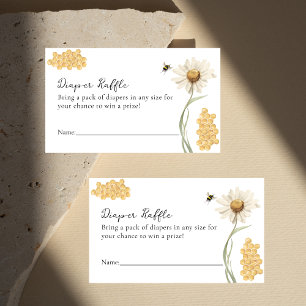 Tarjeta De Recepción Un pequeño juego de rifa de pañales de abeja de mi