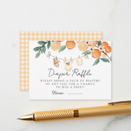 Tarjeta De Recepción Un pequeño Naranja cordial Gingham Citrus Baby Sho