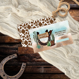 Tarjeta De Recepción Un pequeño niño de vaca occidental Baby Shower Dia