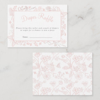 Tarjeta De Recepción Un pequeño pañal Baby Shower rosado de mariposa