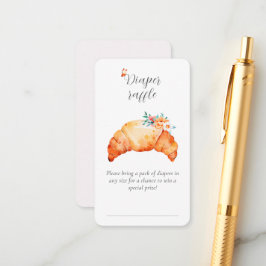 Tarjeta De Recepción Un pequeño pañal croissant Raffle Baby Shower