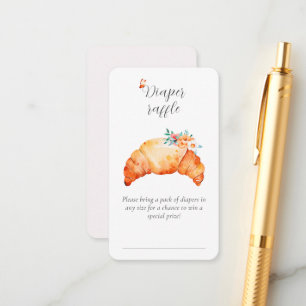 Tarjeta De Recepción Un pequeño pañal croissant Raffle Baby Shower