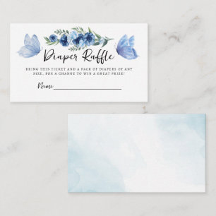 Tarjeta De Recepción Un pequeño pañal floral azul mariposa
