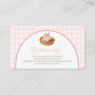 Tarjeta De Recepción Un pequeño pastelito rosa libros de gingham para b
