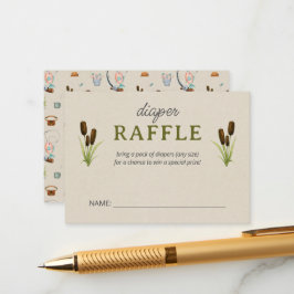 Tarjeta De Recepción Un pequeño pescadero acuarela Diaper Raffle