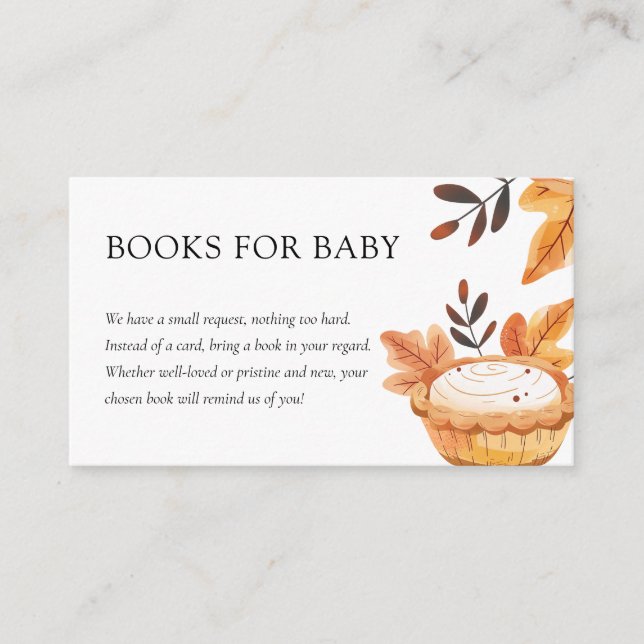 Tarjeta De Recepción Un Pequeño Pie Cae Libros Florales Para Bebé (Anverso)
