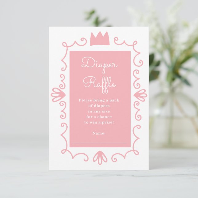 Tarjeta De Recepción Un pequeño Princesa Chica rosa moderno Baby Shower (Anverso de pie)