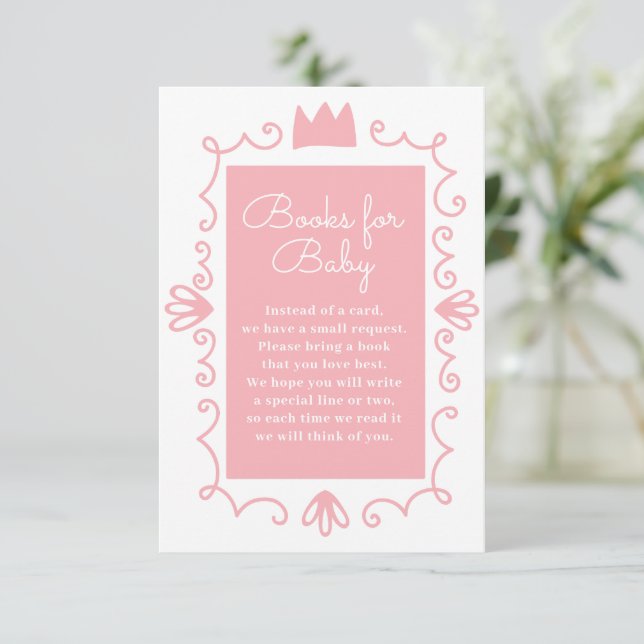 Tarjeta De Recepción Un pequeño Princesa Chica rosa moderno Baby Shower (Anverso de pie)