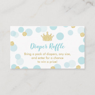 Tarjeta De Recepción Un pequeño príncipe Baby Shower Diaper Raffle Tick