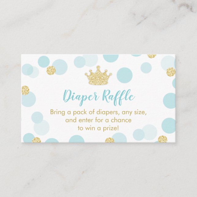 Tarjeta De Recepción Un pequeño príncipe Baby Shower Diaper Raffle Tick (Anverso)