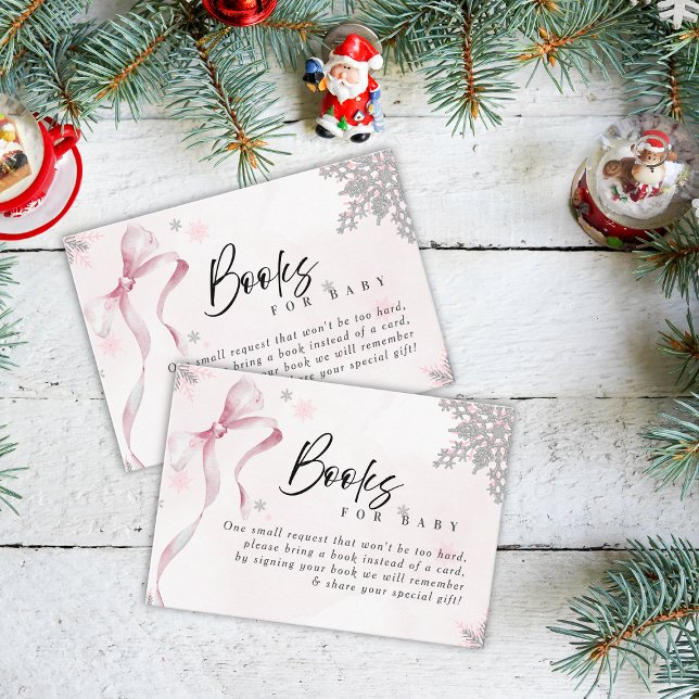 Tarjeta De Recepción Un pequeño Purpurina de copo rosado de nieve Baby  (Subido por el creador)