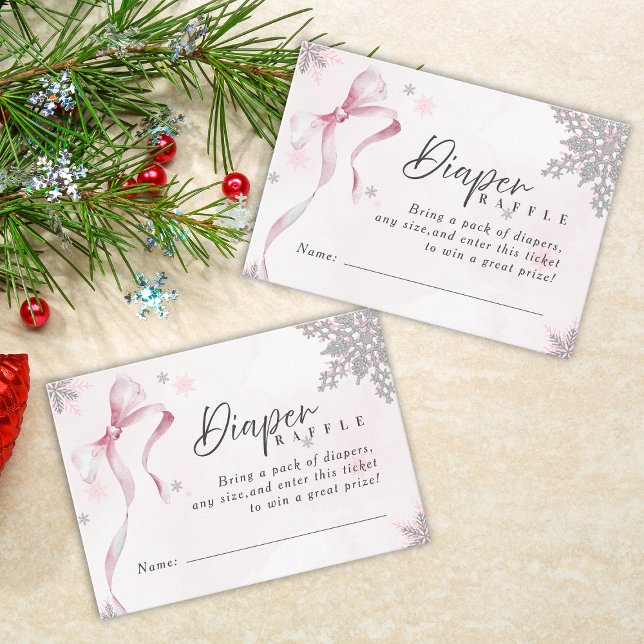 Tarjeta De Recepción Un pequeño Purpurina de copo rosado de nieve Baby  (Subido por el creador)