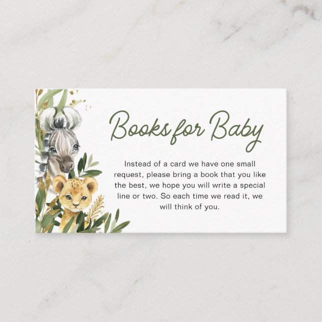 Tarjeta De Recepción Un pequeño Safari salvaje para bebé (Anverso)