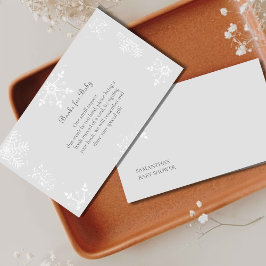 Tarjeta De Recepción Un pequeño Snowflake Baby ducha libros grises para