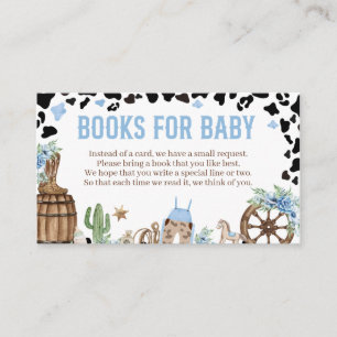 Tarjeta De Recepción Un pequeño vaquero libros de bebé azul western