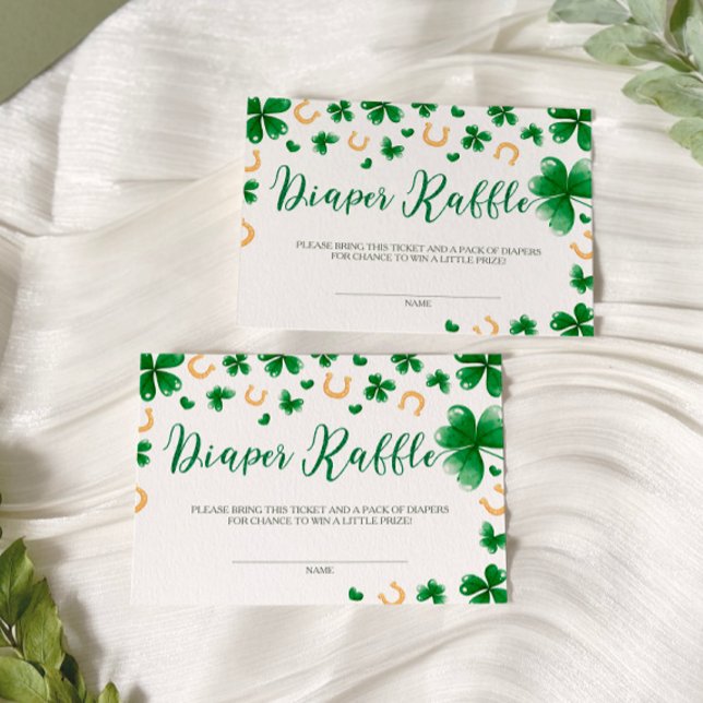 Tarjeta De Recepción Un poco afortunado de encanto Baby Shower Diaper R (Subido por el creador)