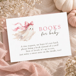 Tarjeta De Recepción Un Poco Boo Lazo Rosa Libros Para Bebé
