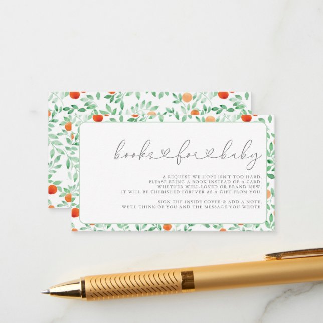 Tarjeta De Recepción Un poco curas y modernas Baby Shower libros para b (Anverso/Reverso In Situ)