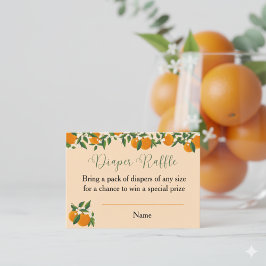 Tarjeta De Recepción Un poco cursi Naranja Baby Shower Diaper Raffle