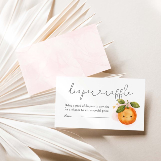 Tarjeta De Recepción Un poco cursi Naranja Baby Shower Diaper Raffle (Subido por el creador)